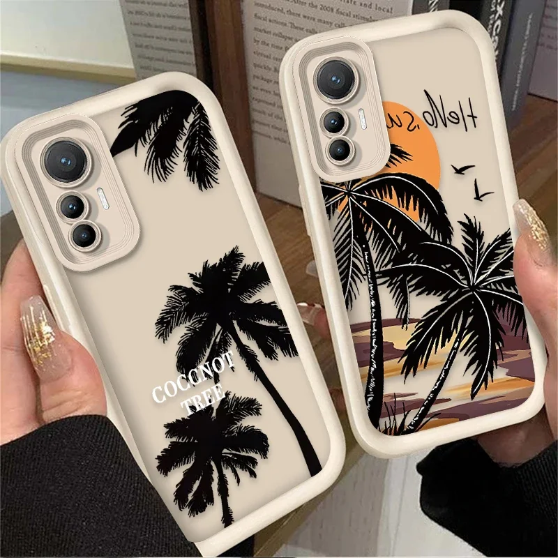 Coconut Tree Summer Soft Case for Xiaomi 14T 13T 12T 11T 13 12 11 Lite 5G NE POCO X6 X5 F6 F5 F3 X4 GT X3 NFC M5S C65 M6 Pro