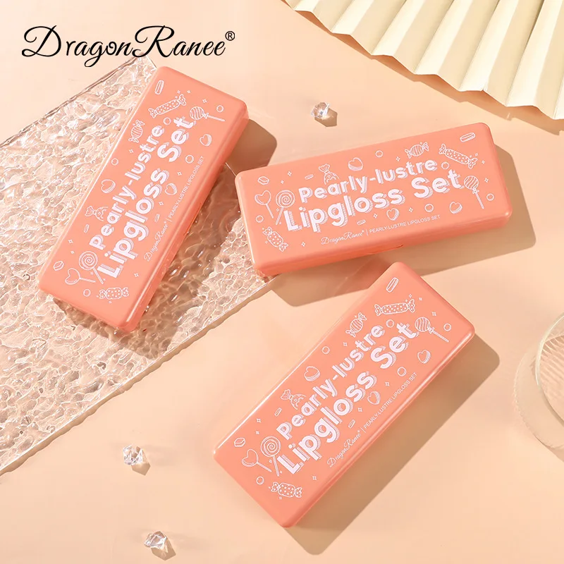 Dragon Ranee 10colors Orange Water Sample Lip Glaze Lipstick Set Moisturizing Lip Gloss Lip Gloss Dye Lipstick lovely set