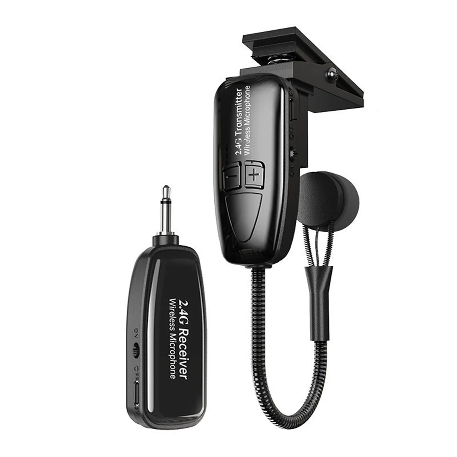 

2.4G Wireless Lavalier Microphone Saxophone Microphone Portable Wireless Clip-on Lapel Condenser Microphone for Voice Amplifing