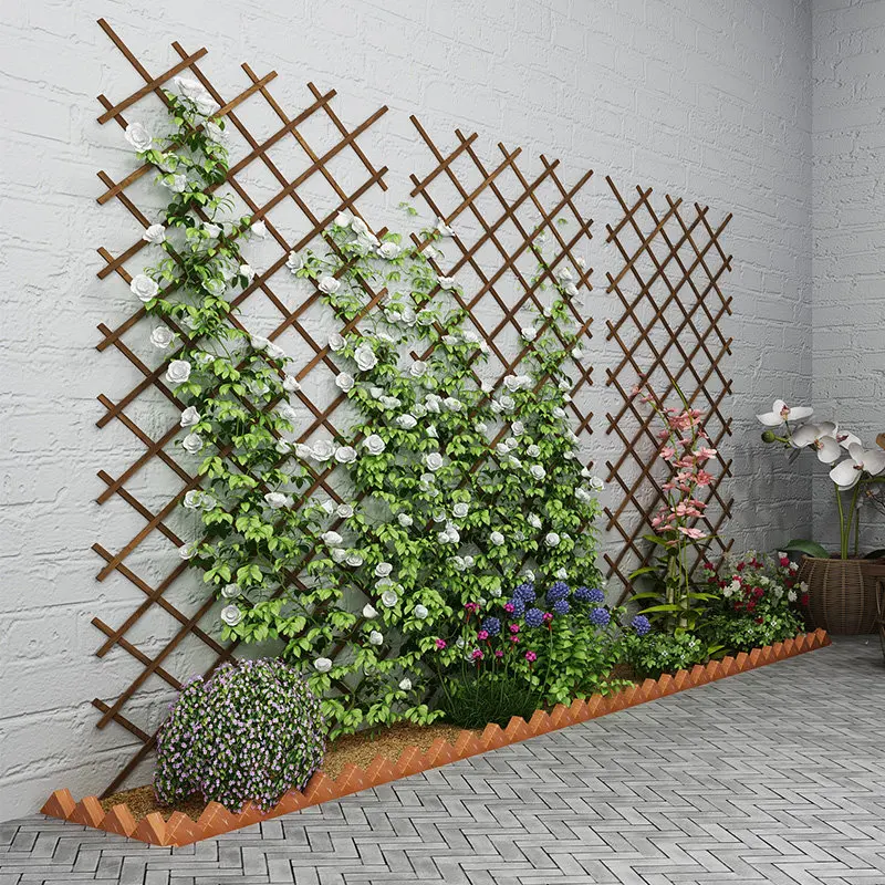 Expandable Plant Climbing Trellis Outdoor Wooden Fence Grid for Ivy Turtle Vine
