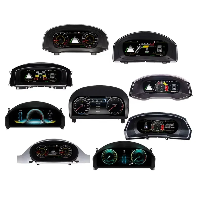 Universal LCD Digital Speedometer Cluster Virtual Dashboard Instrument Panel Smart Full Screen Assembly for Car Cockpit