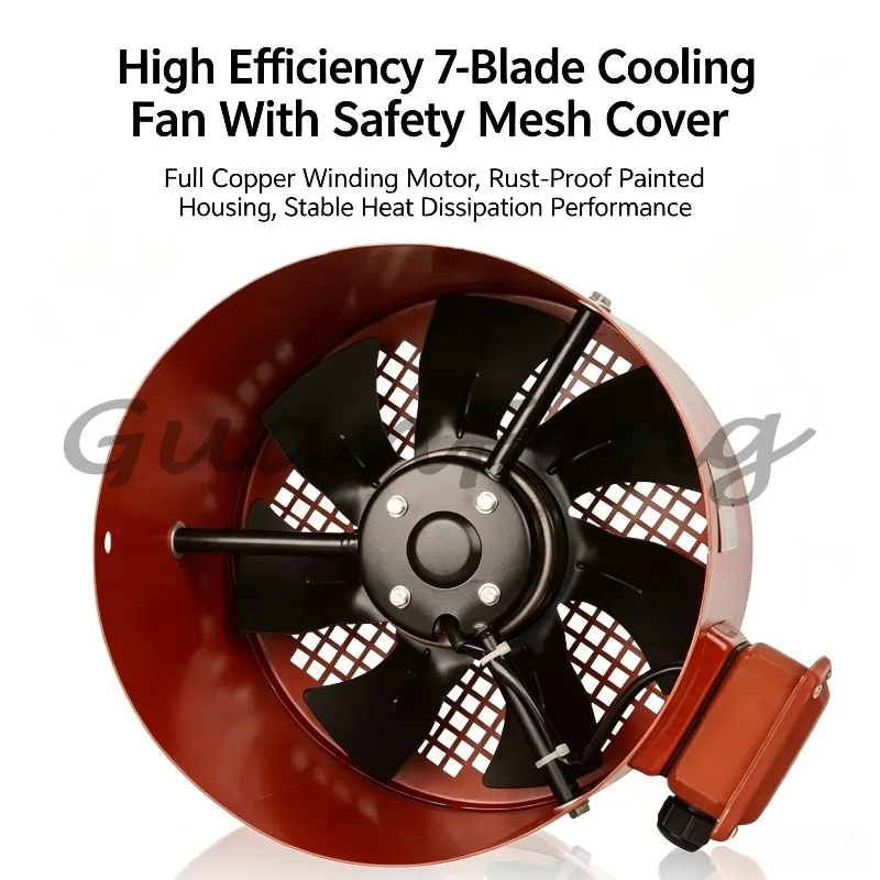 G-100A Variable Frequency Axial Cooling Fan, AC380V Industrial Three Phase Motor Heat Dissipation Radiator Fan