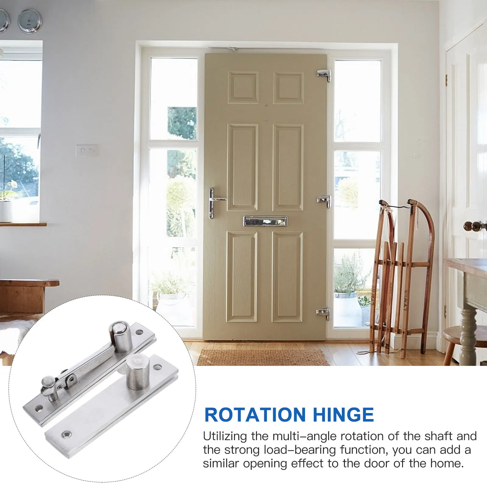 

1 set 1 Set Stainless Steel 360 Degree Rotation Hidden Pivot Adjustable Heavy Duty Door For Wood Doors Thickened Shaft Cylinder