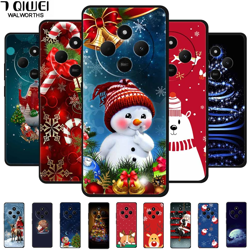 Christmas Eve Covers For Redmi 14C Redmi14R Case TPU snowman Tree Back Santa Claus Cover For Xiaomi Poco C75 Case Print Silicone