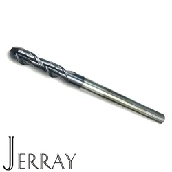 JERRAY 2Flutes HRC45 D4mm 6mm 8mm 10mm 12mm  Tungsten Carbide Ball nose End Mills Spiral Bits CNC Router Bits cnc milling cutter