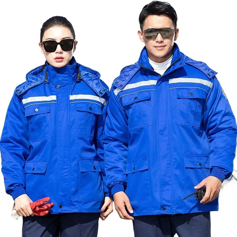 Winter cotton coat neutral work clothes reflective stripes safety work clothes mechanical car repair workers' work clothes