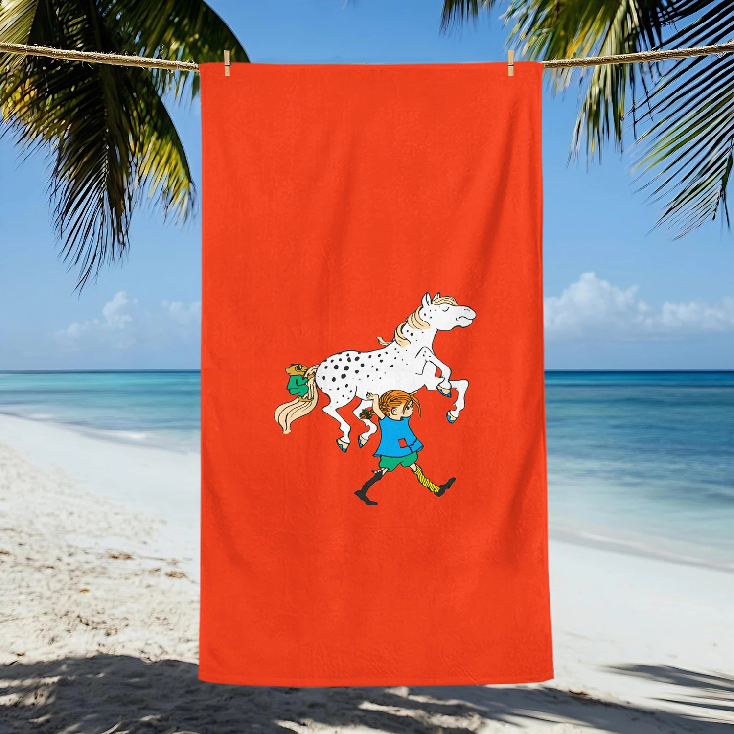 Fun P-Pippi L-Longstocking Cute Towel Soft Pool Gift For Travel Gym Shower Camping Quick Dry Sports Large Beach Towels