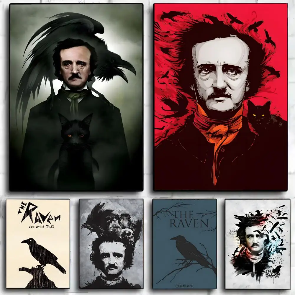 Gloomy Literature E-Edgar Allan Poe Poster Wall Art Print Decorative Mural Home Decor Gift Unframed