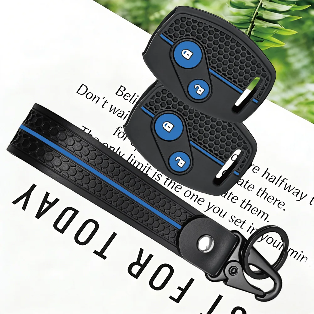 Soft Honeycomb Silicone Key Cover With Key Chain 2026 New For Honda Fit CIVIC JAZZ Pilot Accord CR-V Freed StepWGN Insight
