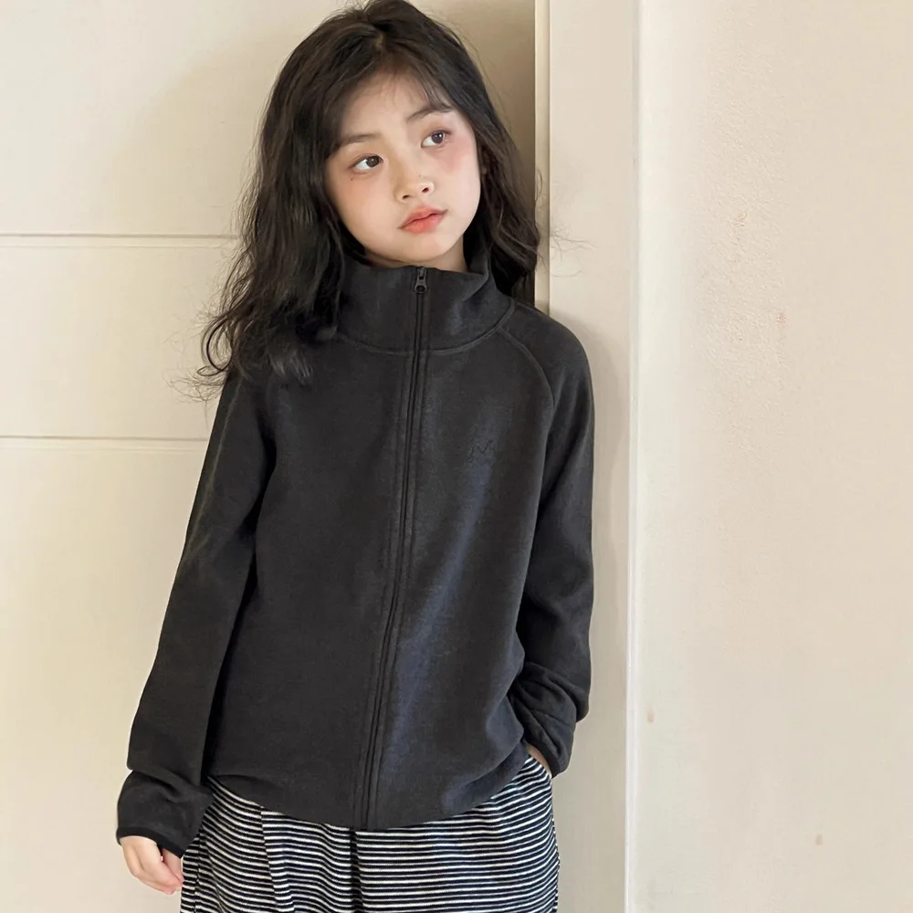 

Girl's Children's Autumn and Spring Coats 2025 New Children's Kids' Clothing Stand-Up Collar Strip Pants Two Piece Set