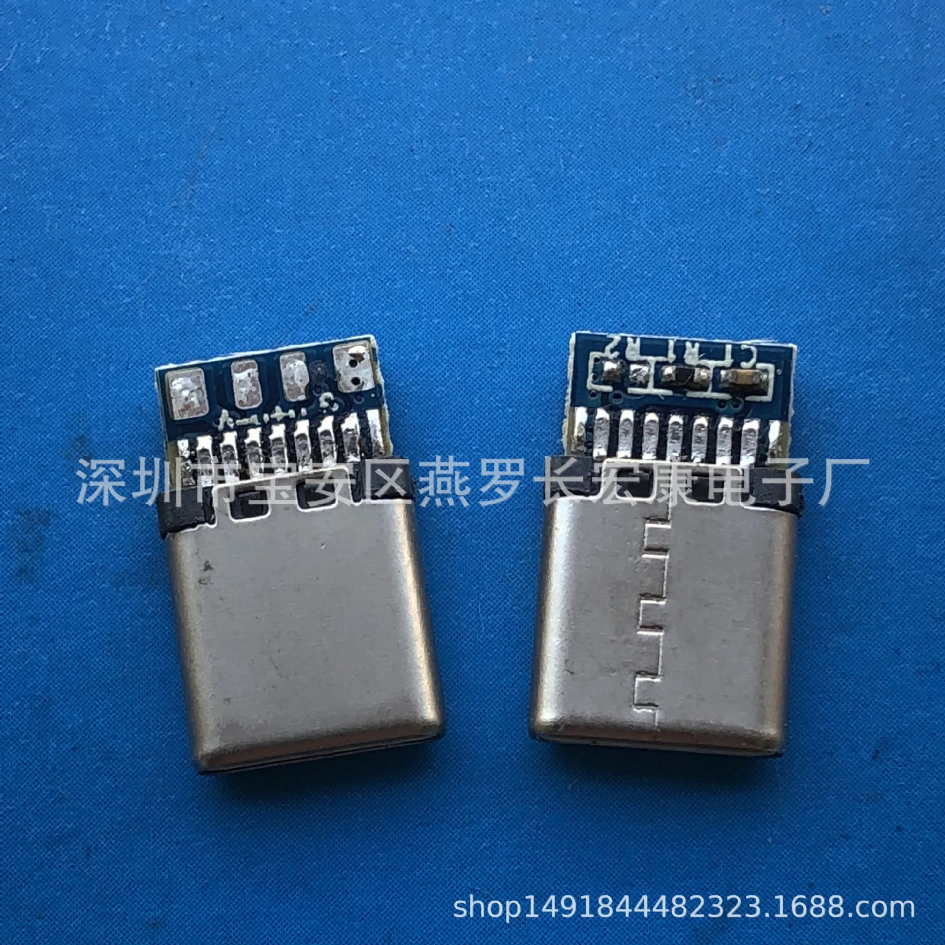 For USB TYPE-C 7P/14P Short Body Splint / Riveting Male with Plate Total Length=14.9mm with OTG function
