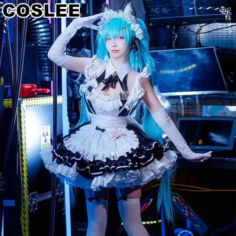 

COSLEE Privaty Cosplay Costume NIKKE The Goddess Of Victory Cos Battle Maid Uniform Dress With Ear Tail Hallowen Party Women