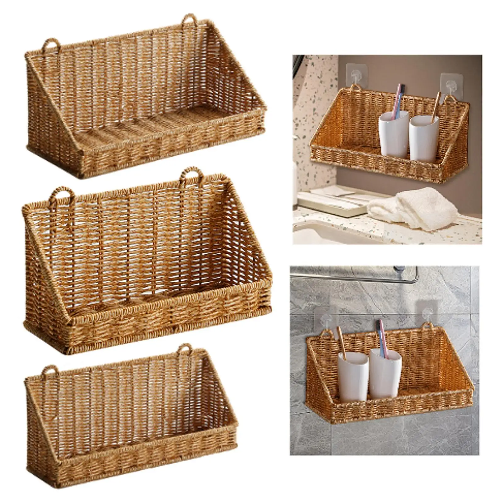 

Weaving Storage Basket Spice Organization Shelf Food Hanging Storage Basket