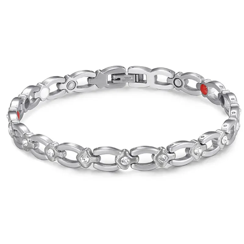 

RainSo Stainless Steel Magnetic Bracelet For Women With Rhinestone