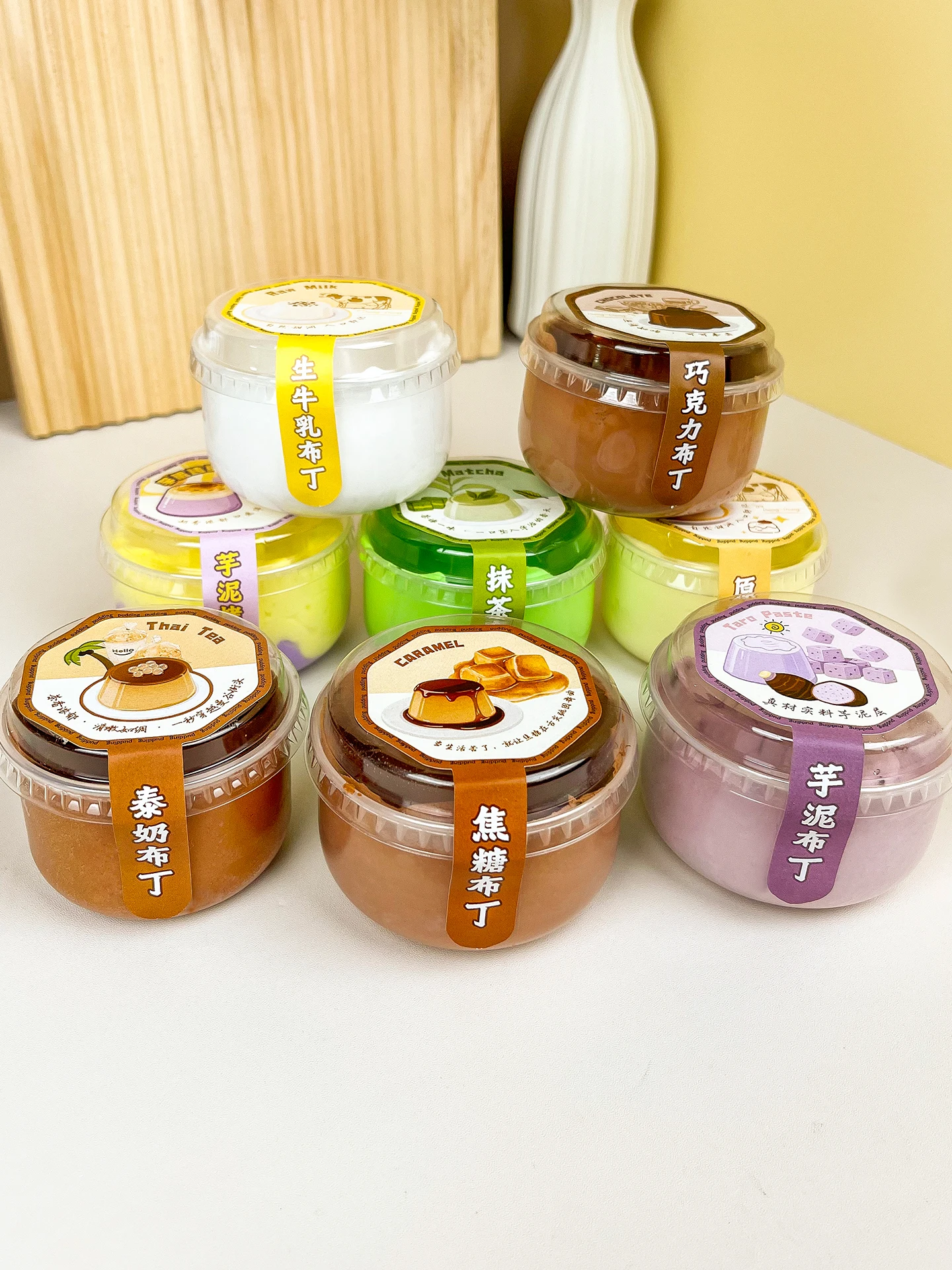 

Bakery Sle Japanese Caramelized Thai Milk Pudding Cup Disposable Transparent High Temperature Resistant Acid Milk Jelly Pac...