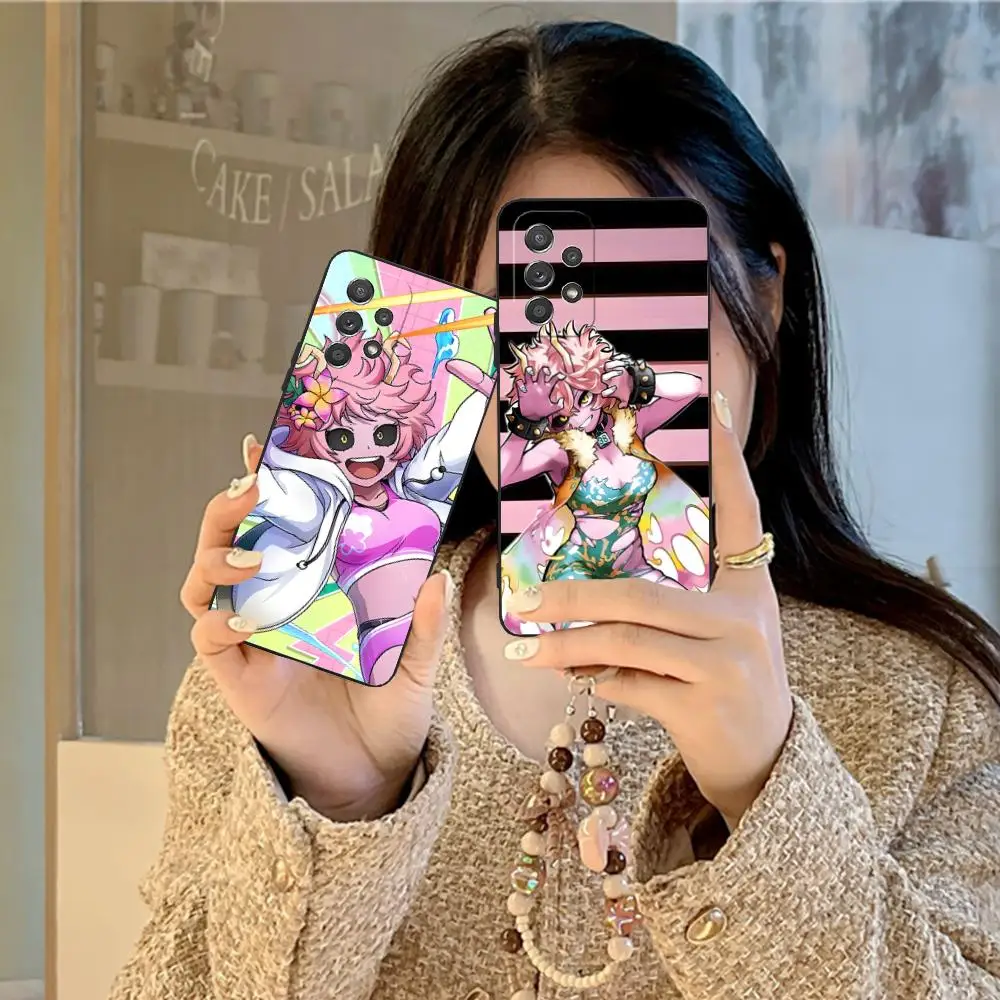 حافظة هاتف Hero Academia Mina Ashido لهاتف سامسونج جالاكسي M55 54 42 35 34 33 32 23 22 15 14 13 12 F55 5G لون واقي جميل