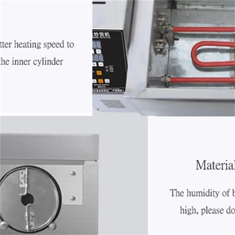 220V 1500W Chestnut Walnut Baking Machine Cashew Peanut Grains Roaster Almond Cocoa Beans Nut Roasting Machine