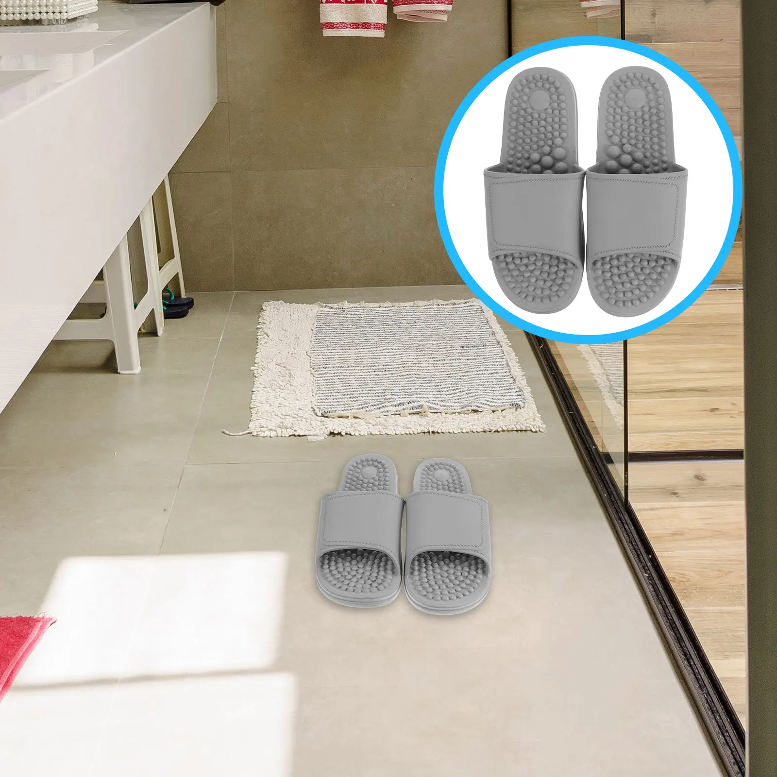 

1Pair Foot Therapy Massage Slippers Thick Sole Indoor Comfortable Reflexology Slip-Resistant Foot Care Sandals Promote Blood