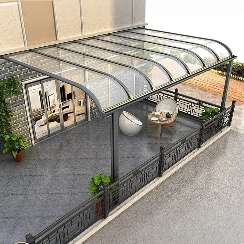 Outdoor Aluminum Awning with Durable Polycarbonate Sheet, Ideal for Window or Door Shade, Rain and UV Protection, All Year