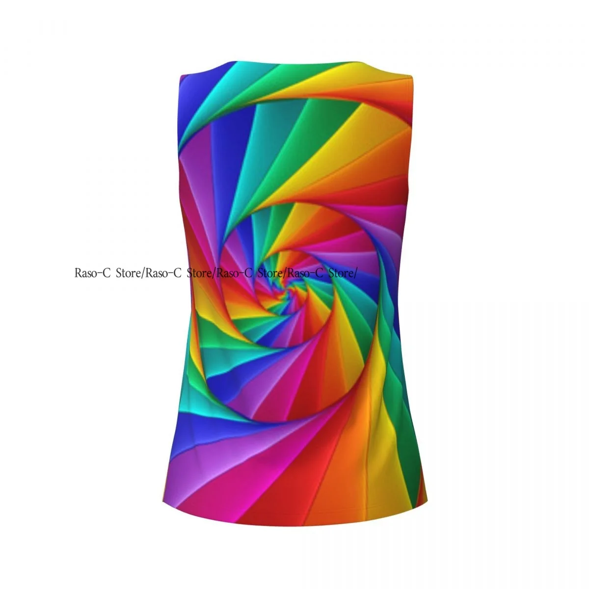 Camiseta sin mangas de Yoga para mujer Trippy psicodélico espiral arcoíris fractales secado rápido correr entrenamiento chaleco deportivo camisas de Yoga