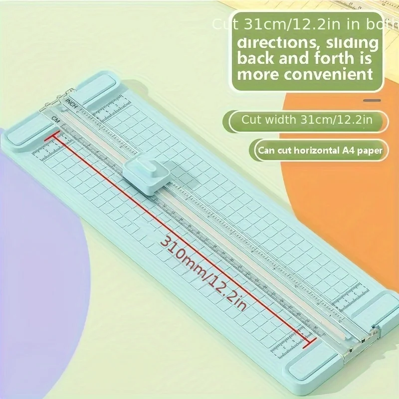 قطعة واحدة من قاطعة الورق اليدوية 4 في 1 مع 4 شفرات - أداة قطع دقيقة محمولة للاستخدام المنزلي والمدرسة والمكتب