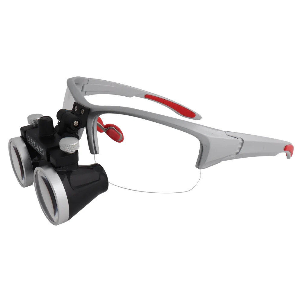 Lupas dentárias lupa dental laboratório médico lupa ampliação binocular 2.5x3.5x420mm 3w farol