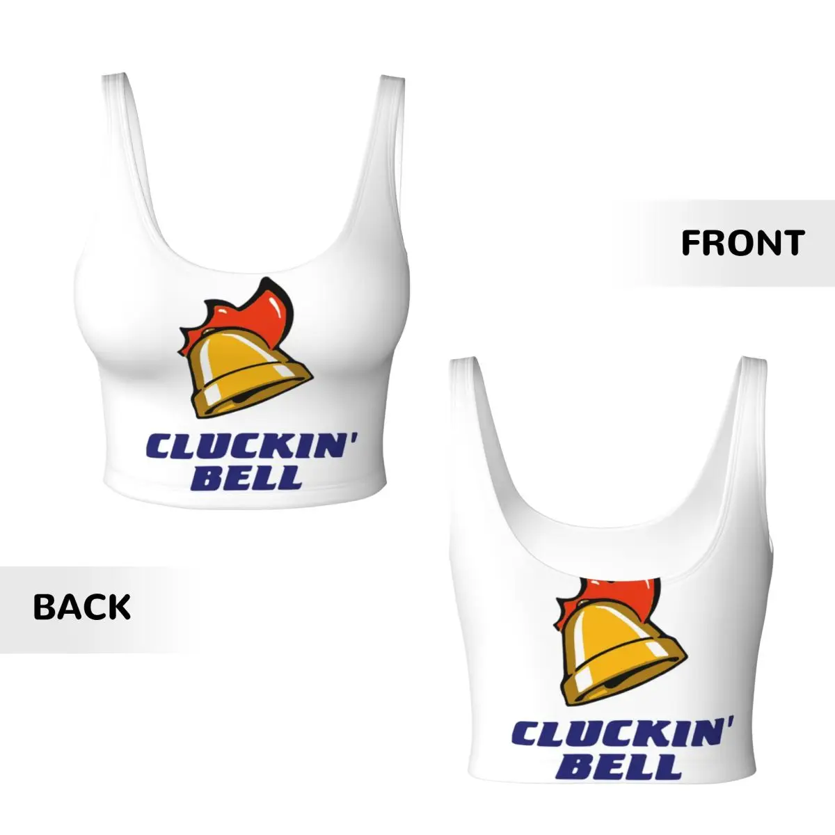 مخصص Cluckin Bell GTA سان أندرياس المرأة سترة رياضية حمالات الصدر الصالة الرياضية تجريب عالية التأثير اليوغا المحاصيل تانك القمم #2