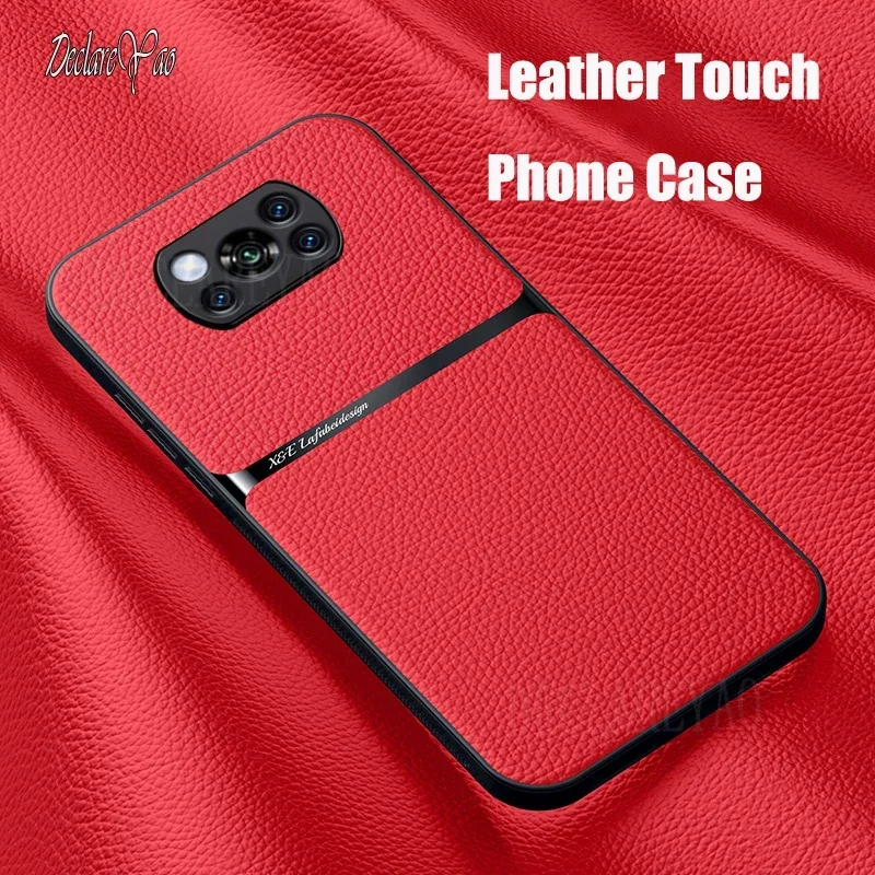 DECLAREYAO Original Leather Coque For POCO F6 Pro M6 4G Cover Light Slim Matte Case For Xiaomi Mi PocoPhone X5 X4 X3 NFC Cases