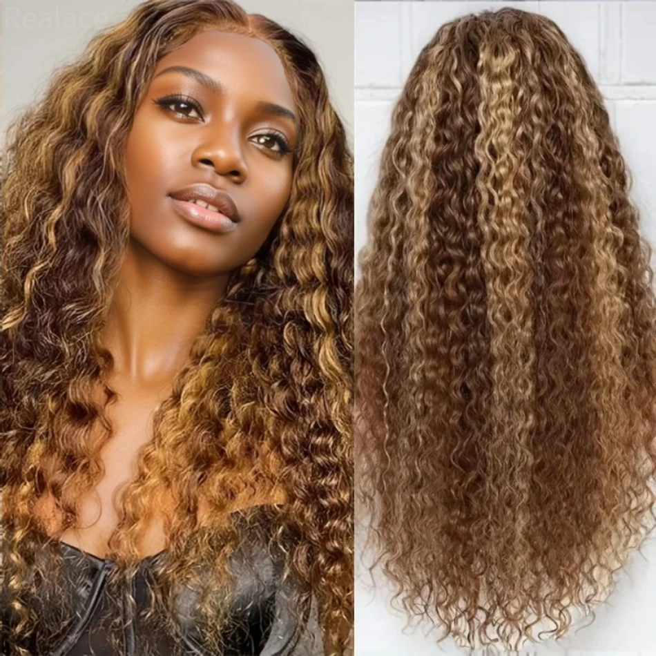 Deep Wave Lace Front Curly Wig para mulheres, cabelo humano frontal transparente, destaque, perucas brasileiras à venda, barato, 13x6, 30"