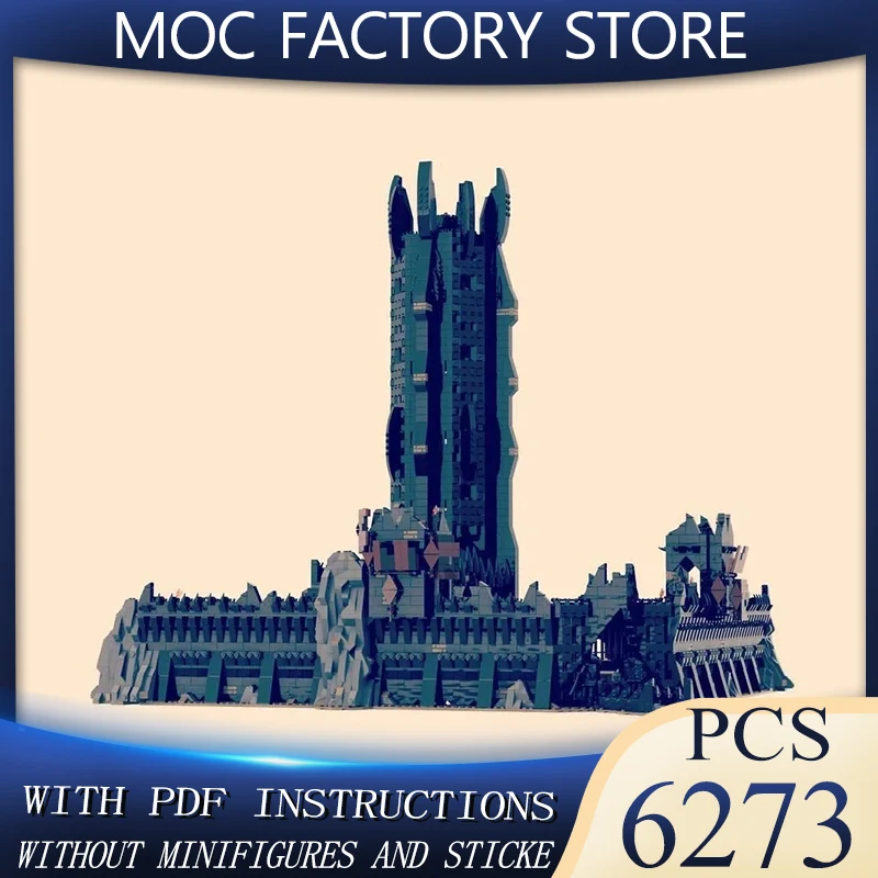

Волшебные кольца Moc, строительный блок, сцена из фильма, UCS Cirith Ungol, модель замка, кирпичи, сделай сам, сборка, вид на улицу, игрушка в подарок