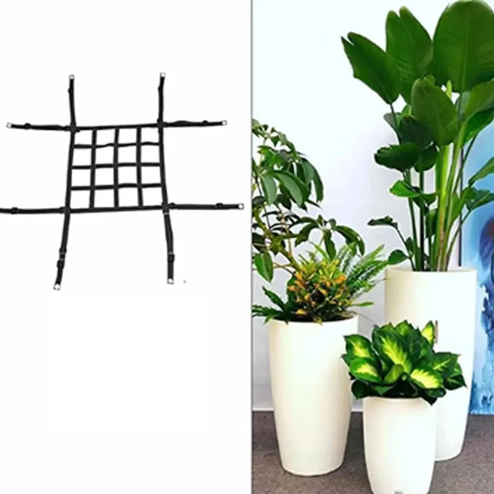 Adjustable Flowerpot Insert Net with 8 Hooks and High Strength Rope for Large Plant Containers and Tall Flower Pots