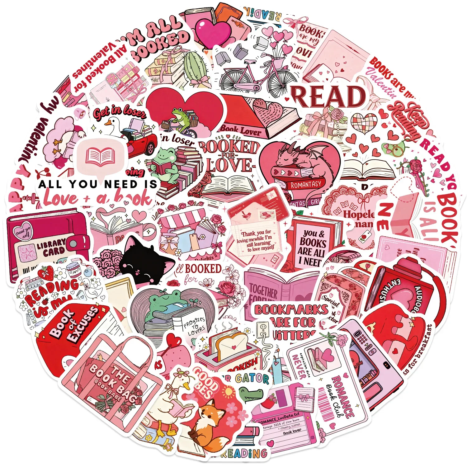 Autocollants Graffiti bookish pour la saint-valentin, 50 pièces, décoration pour bagages, téléphone, guitare, Scrapbook, autocollant étanche, jouets classiques pour enfants
