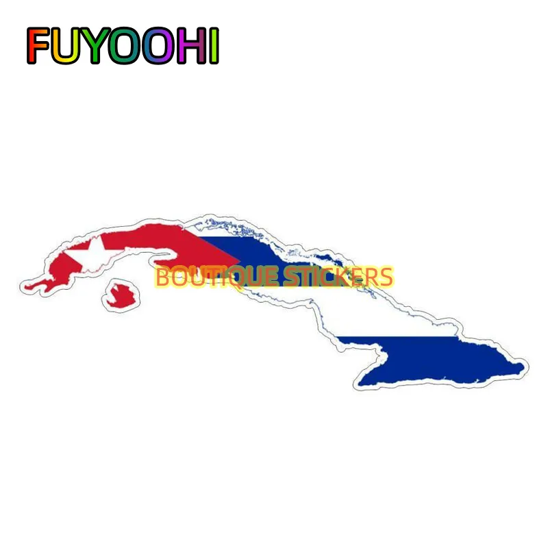 

Fuzhen бутик-наклейки, внешние аксессуары, флаг Кубы, карта, автомобильные наклейки, мотоциклы, оконный бампер, виниловая наклейка для ноутбука