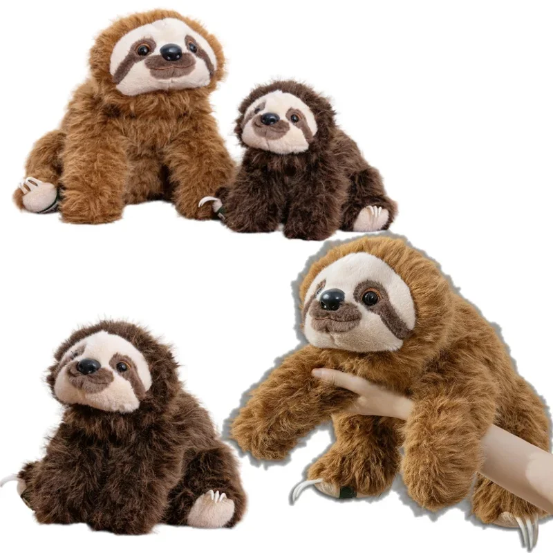 Soft Fluffy Sloth Plush Doll Huggable Realistic Stuffed Animal Comfort Cuddle Companion For Sofa Bed Birthday Gifts