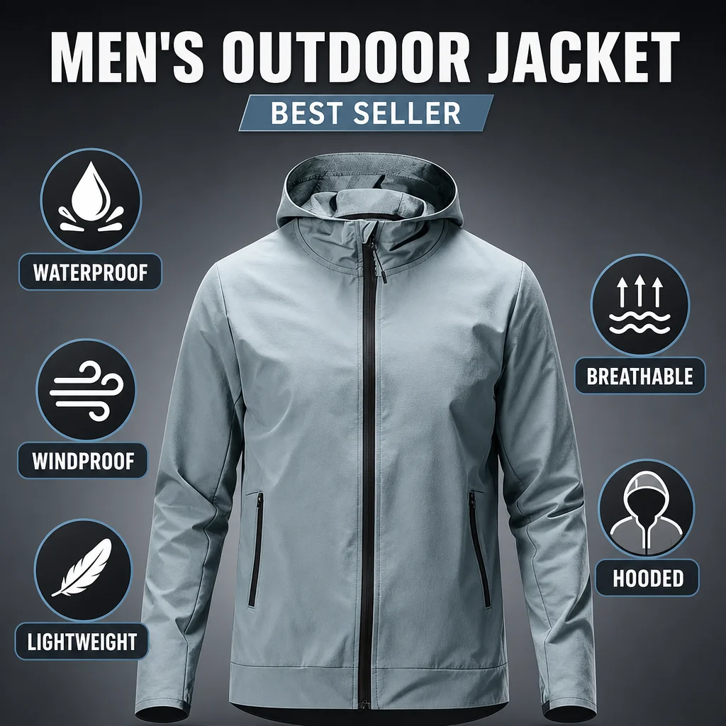 Men's Classic Running Jacket Windbreaker Zipper Training Jacket Hooded Autumn Formal Windbreaker Coat Jogging Men Clothing