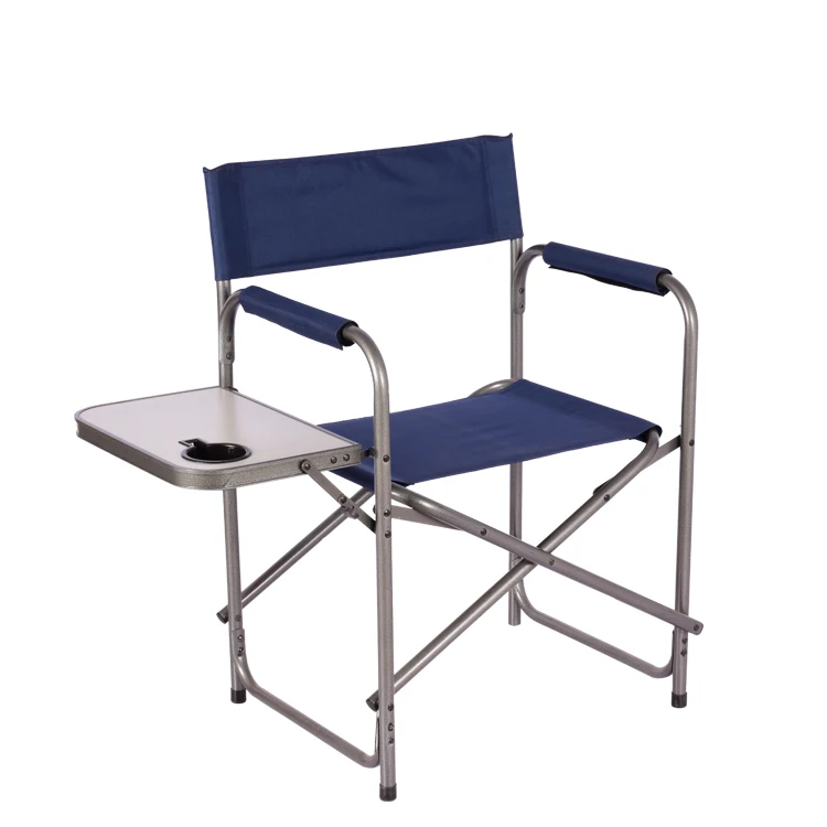 

Hot sale! Outdoor Leisure Folding Dark Blue Aluminum Lightweight Director Chair with Side Table