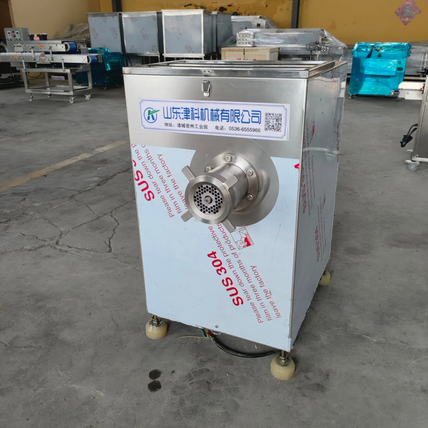 Máquina picadora de carne industrial, moedor de carne congelada, carne de porco, cabra, máquina de moer salsicha