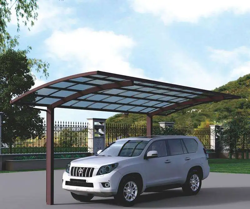 Latest Design Rainproof Rustproof Aluminum Frame Acrylic Carport Cantilever Single Car Shelter Fashionable Outdoor Car Parking