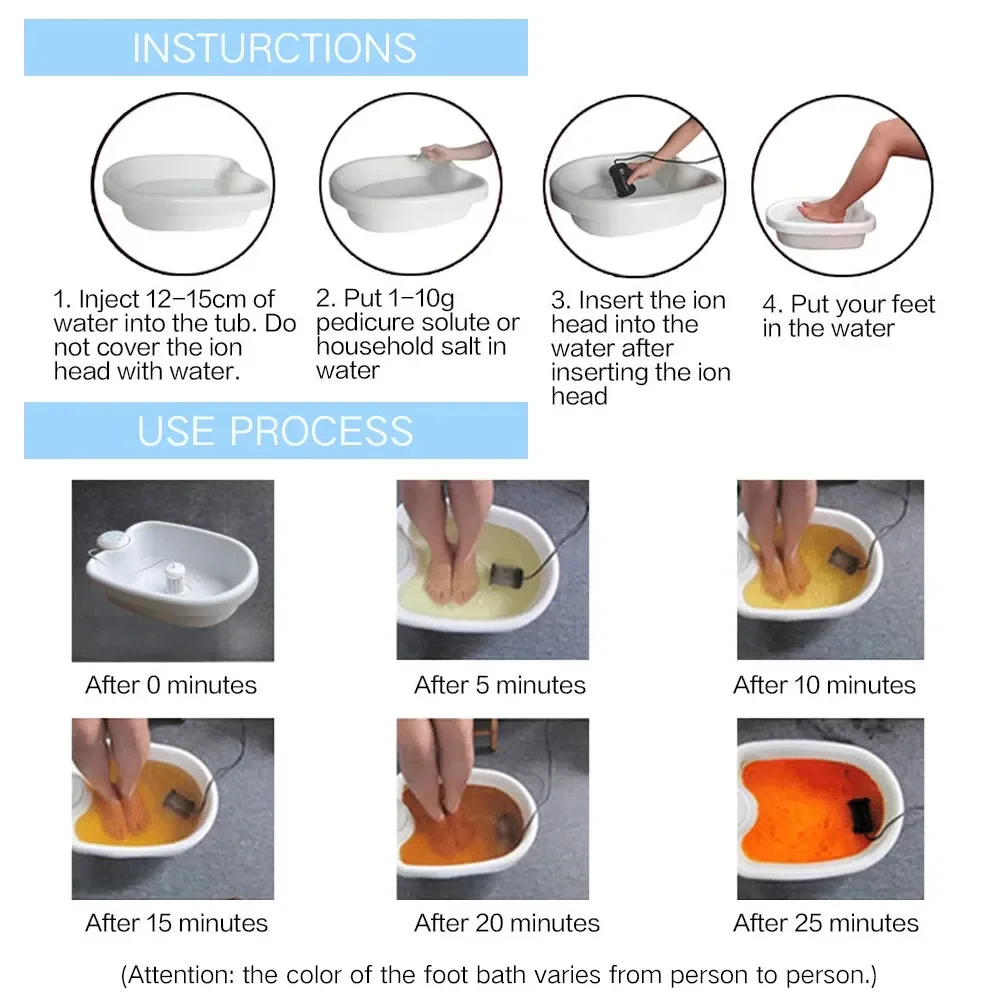 Detox Ion Foot Spa Bath Basin Footspa Vibration Massage Care Arrays Aqua Foot Soaking Bucket Sauna Bathtub ABS Footbath Bucket