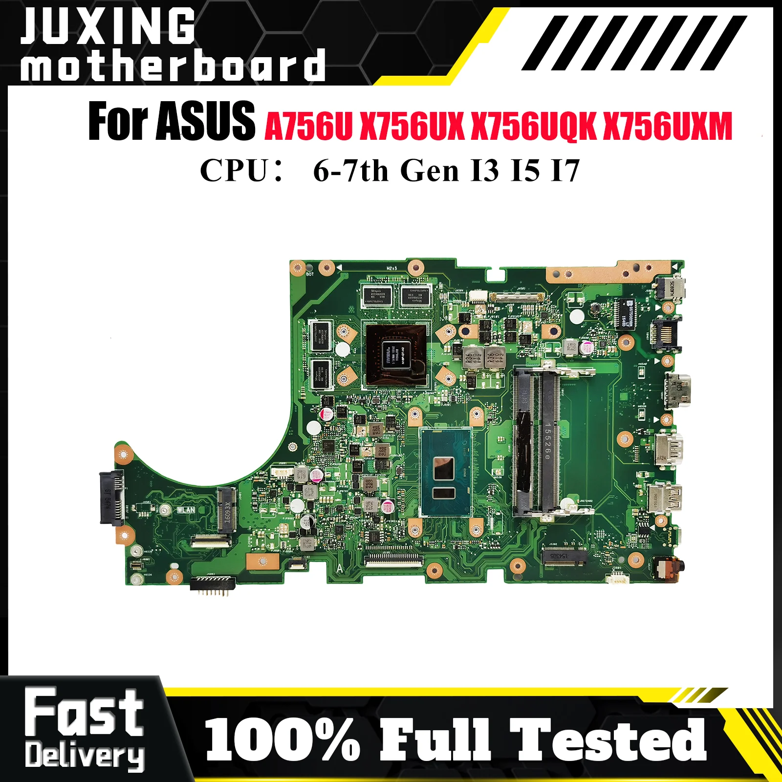 

X756UX Материнская плата для ноутбука ASUS X756UA X756UJ X756UAK X756UV X756UR X756U A756U X756UXM X756UQK X756UQ Материнская плата I3 I5 I7 CPU
