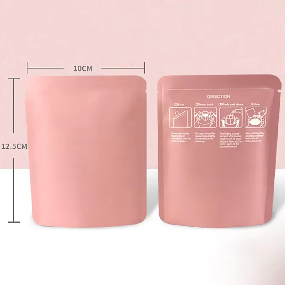 

100 шт., ламинированный материал, 3-сторонняя герметичная маленькая алюминиевая фольга, капельный пакет для кофе, чая, сумка для хранения продуктов с принтом на заказ