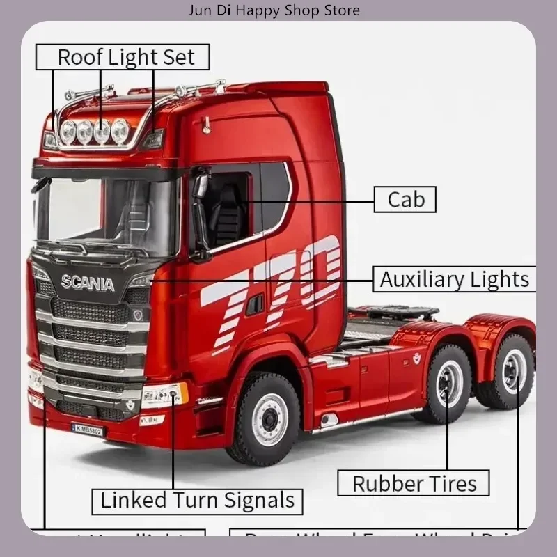 2.4g Remote Control Engineering Trailer Truck With Light And Sound Huina 1/18 19ch Rc Truck 1501 770s Alloy Tractor