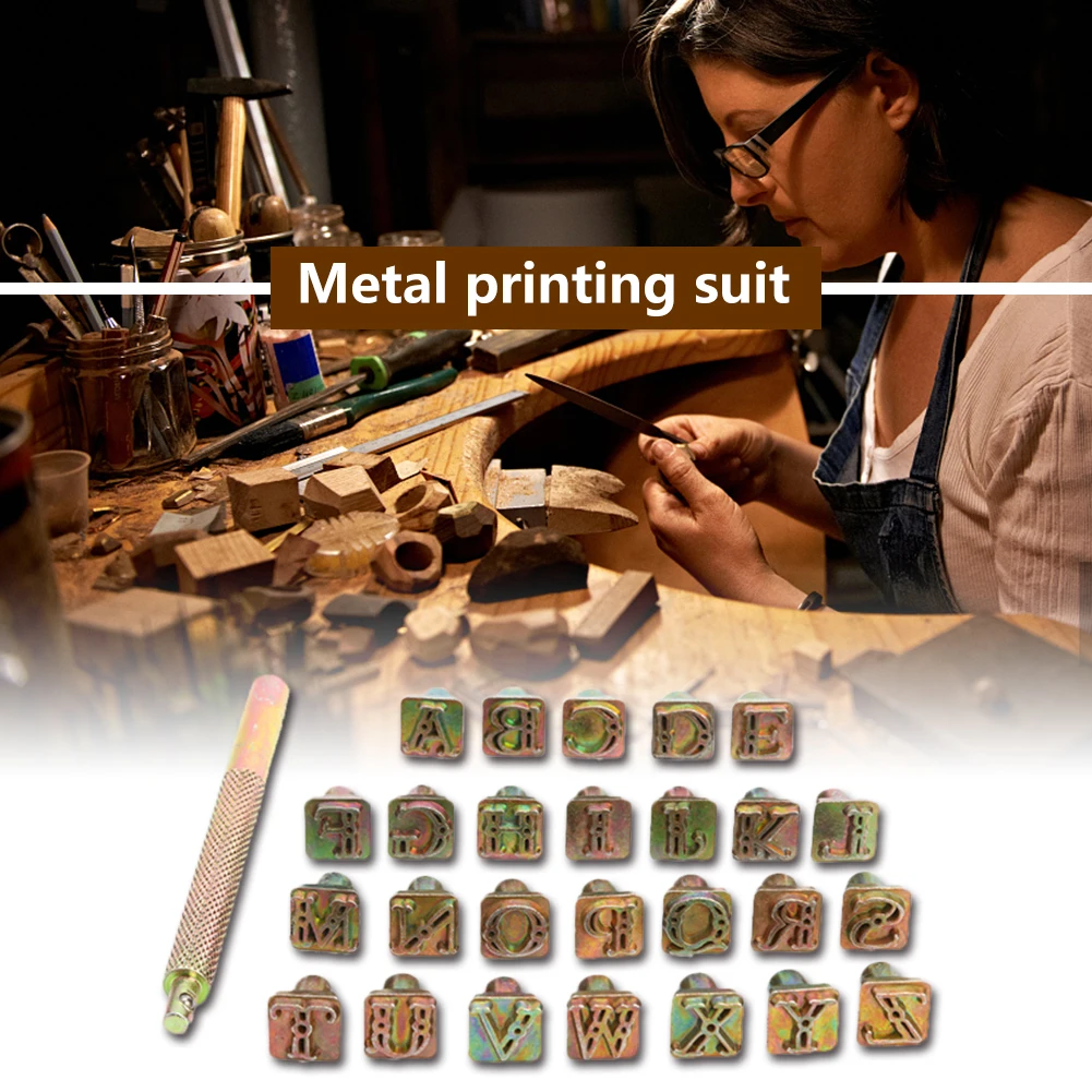 

Набор штампов с 26 буквами, символ маркировки, английская кожа, штамповка из цинкового сплава, набор инструментов, ремесло для штамповки декора