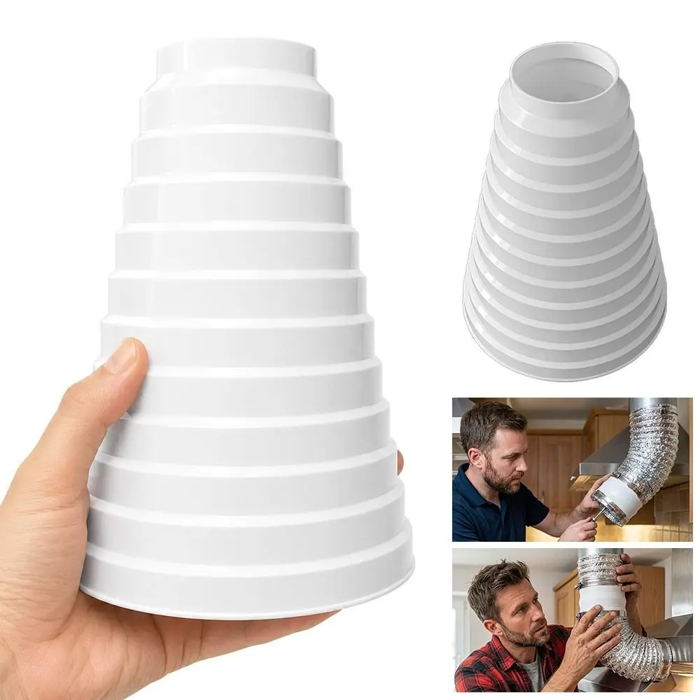 New Plastic Range Hood Duct Adapter Cuttable Sealed Connection Duct Reducer Adapter Exhaust Pipe Connector Universal