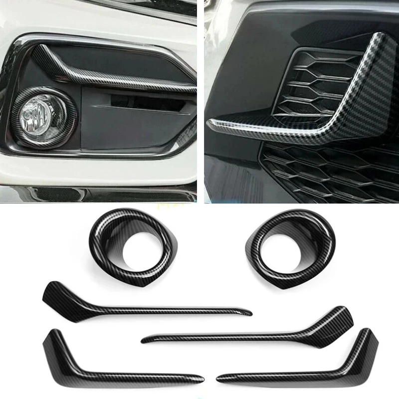 Fog Lights Lamps Eyelid Eyebrow Decoration Cover Trim Styling For Honda Civic Hatchback 2020 2021 Exterior Accessories