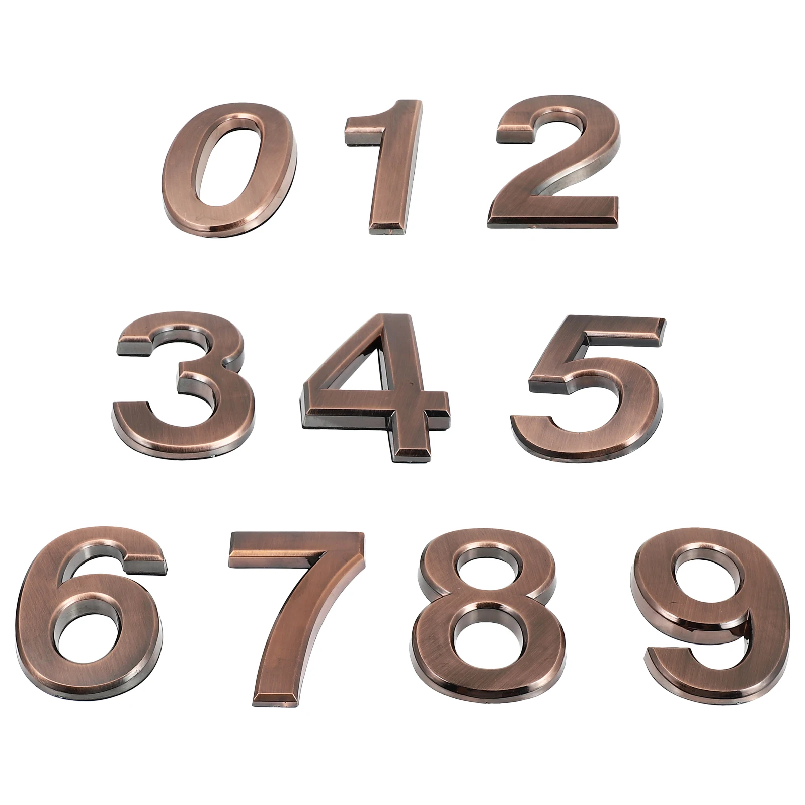

10pcs Number Hotel Door Stickers Mailbox 3D Retro Abs Resin Waterproof Self Adhesive Garden Use