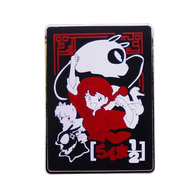 Ranma 1/2 Enamel Pin Saotome Brooch Poster Art Cartoon Panda Martial Artist Anime Girl Saotome Badge