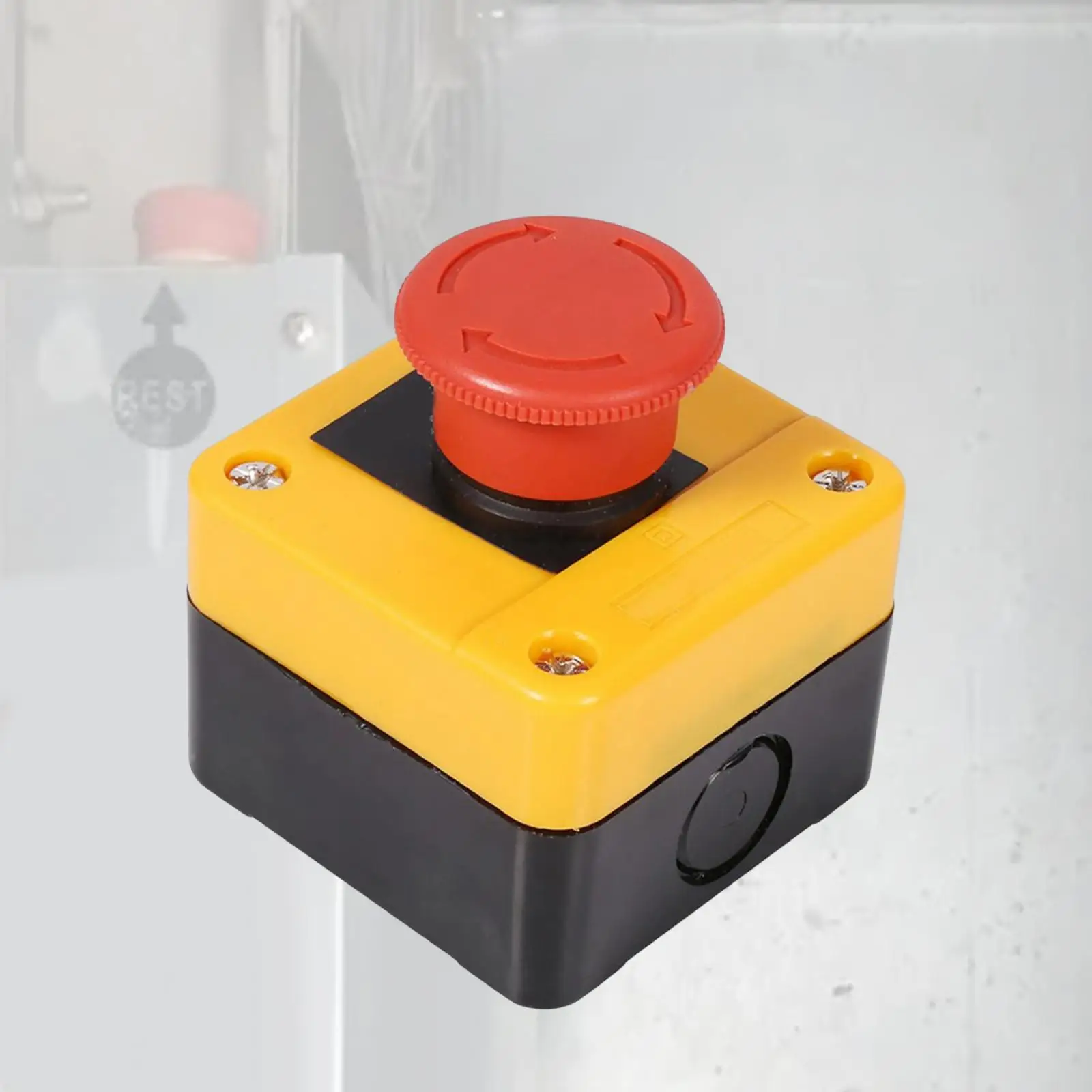 보호 커버가 있는 비상 정지 버튼 스위치 440V 버섯 상자 포함