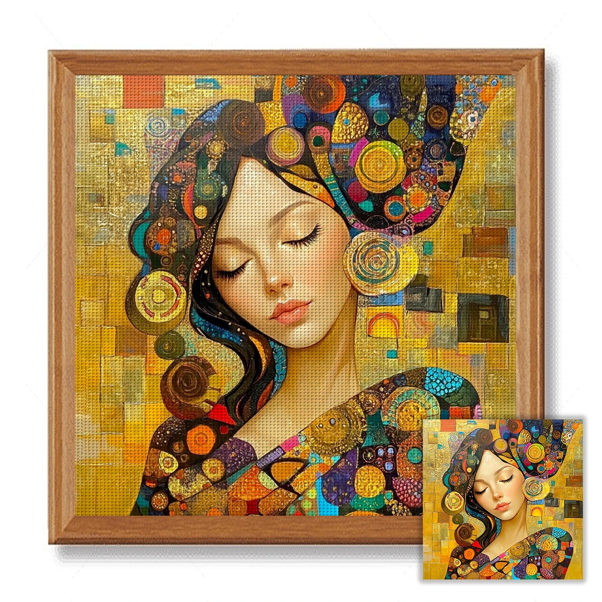 1 Set 40x40cm-15,7x15,7-Zoll 11CT/14CT bedruckter Stoff Kreuzstich DIY-Set, große Größe, Geschenkset – Detail 2