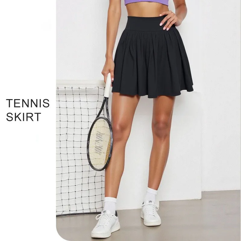 

New Slim Yoga Shorts with Pockects High Waist Short Skirts Gym Exercise Skirts Running Fitness Tennis Breathable Sports Skirts
